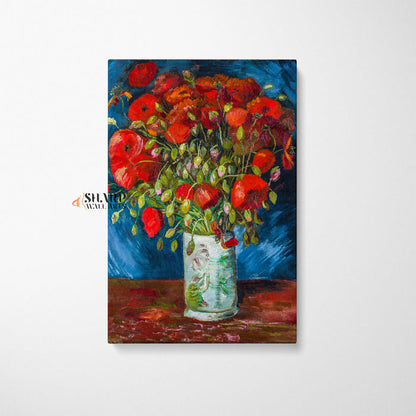 Vincent Van Gogh Vase With Poppies Canvas Wall Art
