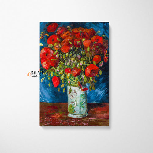 Vincent Van Gogh Vase With Poppies Canvas Wall Art