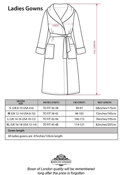 Women's Dressing Gown - New England size chart
