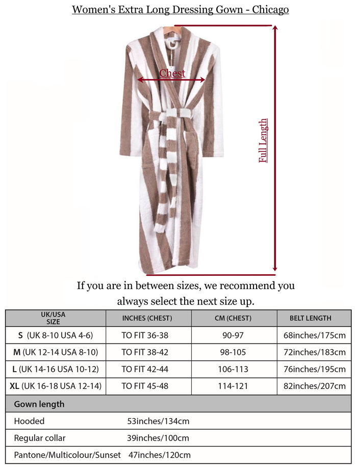 Women's Extra Long Dressing Gown - Chicago