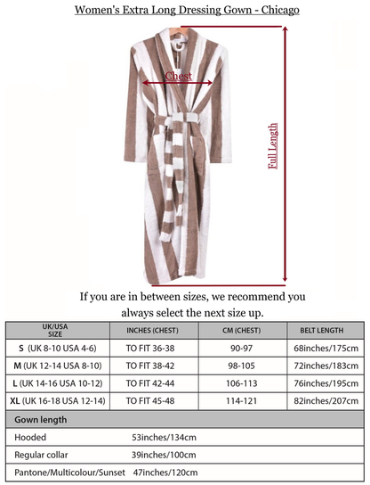 Women's Extra Long Dressing Gown - Chicago