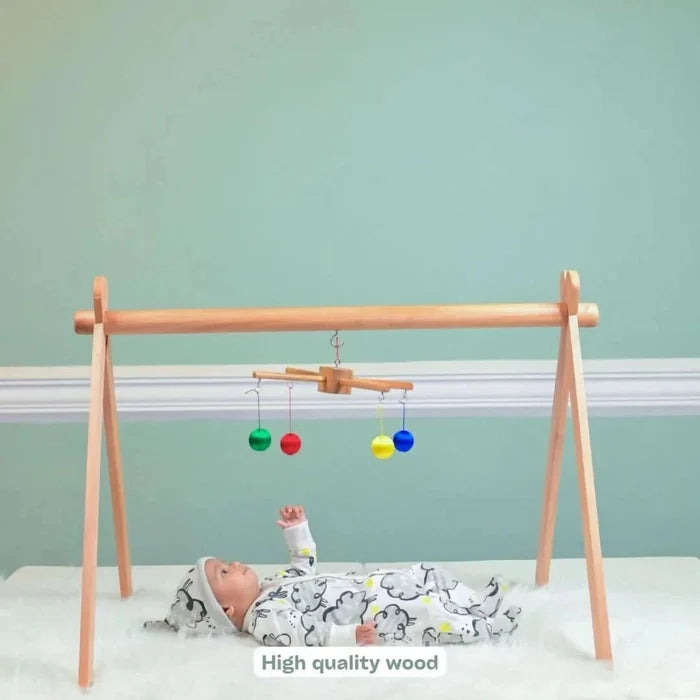 Shop now for the B4BRAIN Activity Gym +3 Mobiles with Hanger for Newborn Baby, offering engaging sensory play and developmental growth in a comfortable, easy-to-clean design!