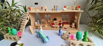 Wooden Doll House - PyaraBaby