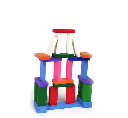 Wooden Dominos blocks - Multicoloured - 100 pcs