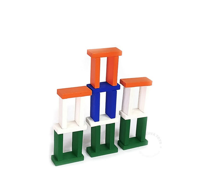 Wooden Dominos blocks - Multicoloured - 100 pcs