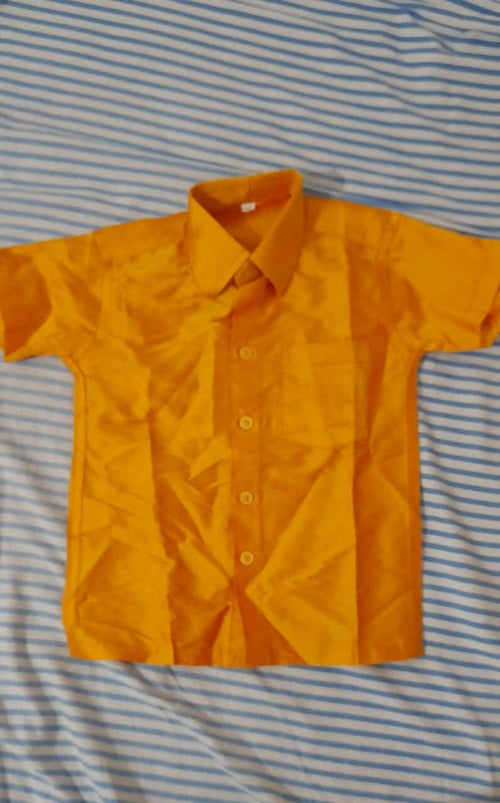 Yellow Shimmery Shirt for Baby Boy - PyaraBaby