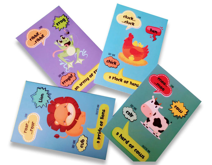 ZOOPLAY Animals Sounds Flashcards with Collective Noun and Baby Name