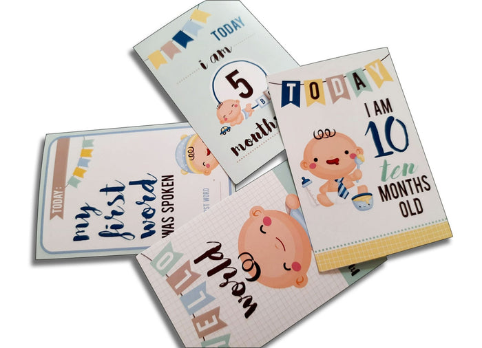 ZOOPLAY Baby Boy Milestone Cards - Pack of 24