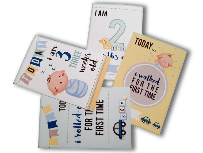 ZOOPLAY Baby Boy Milestone Cards - Pack of 24