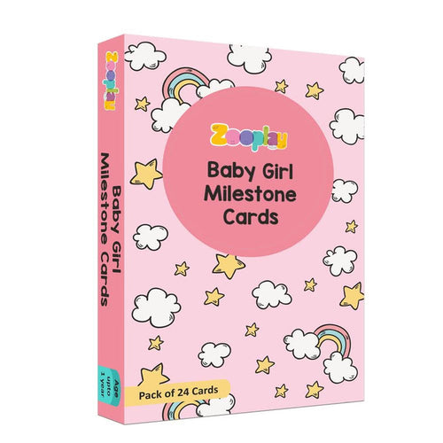ZOOPLAY Baby Girl Milestone Cards - Pack of 24