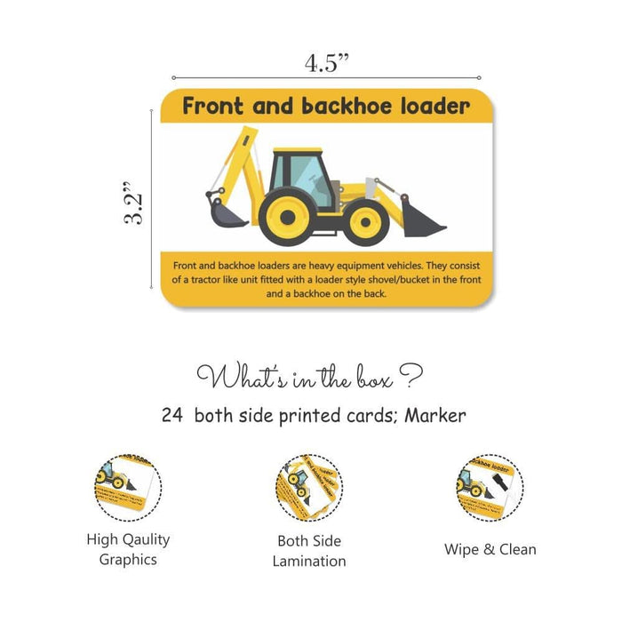 ZOOPLAY Construction Tools and Vehicles Flash Cards