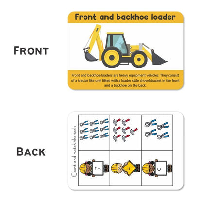 ZOOPLAY Construction Tools and Vehicles Flash Cards