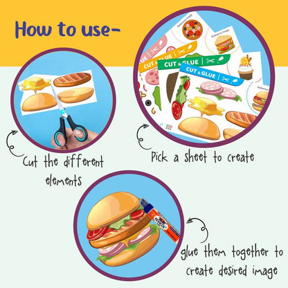 ZOOPLAY Cut & Glue Activity - Food