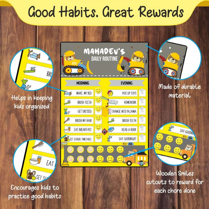 ZOOPLAY Daily Reward Chart Personalised - Builder Zone
