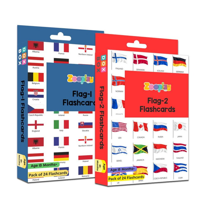 ZOOPLAY Flag 1 and Flag 2 Combo Flashcards