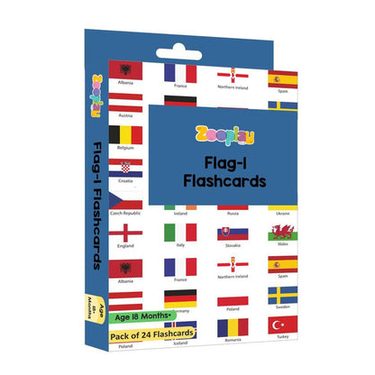 ZOOPLAY Flags Part 1 Flashcards - Pack of 24