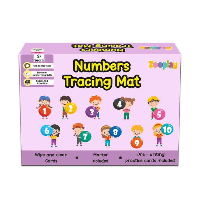 ZOOPLAY Numbers Rewritable Flashcards / Tracing Mats