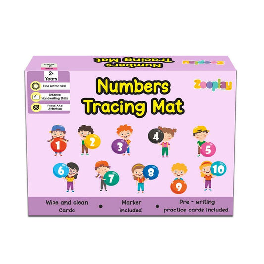 ZOOPLAY Numbers Rewritable Flashcards / Tracing Mats