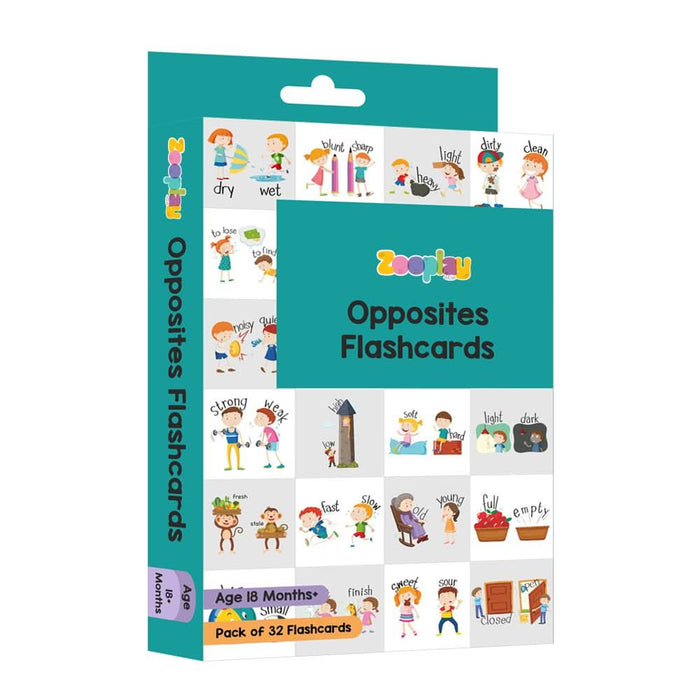 ZOOPLAY Opposites Flash Cards- Pack of 32