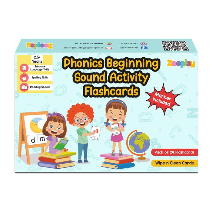 ZOOPLAY Phonics Beginning Sound Activity Flashcards- Pack of 24