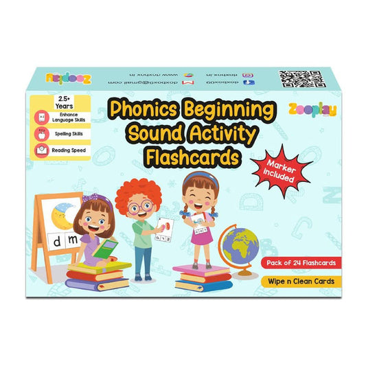 ZOOPLAY Phonics Beginning Sound Activity Flashcards- Pack of 24