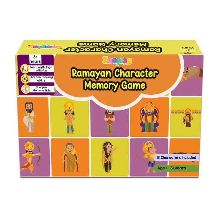 ZOOPLAY Ramayan Character Memory Card Game Flashcards -Pack of 30( Includes 15 Character)