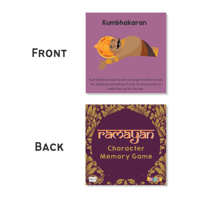 ZOOPLAY Ramayan Character Memory Card Game Flashcards -Pack of 30( Includes 15 Character)